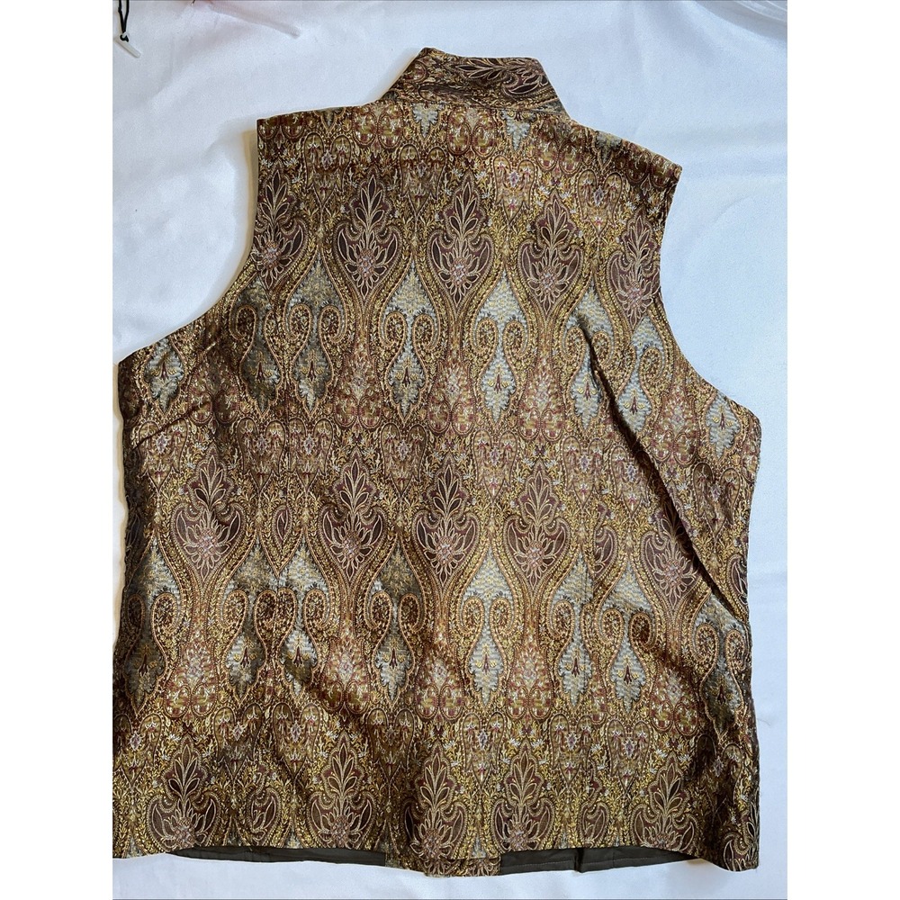 Travelsmith Tapestry Vest Art To Wear Silk Patchwork Lightweight Jacket Size XL - Picture 7 of 8